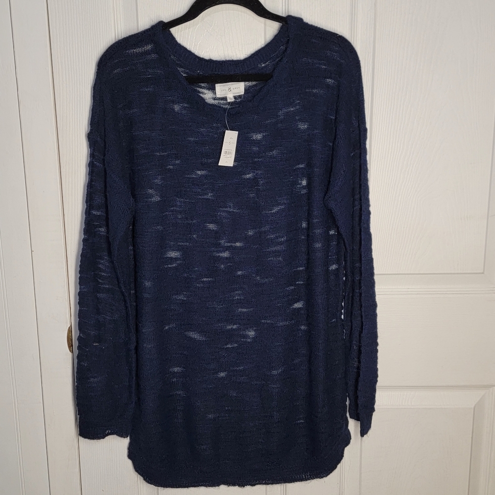Lou & Grey Wool Mohair Blend Sheer Sweater